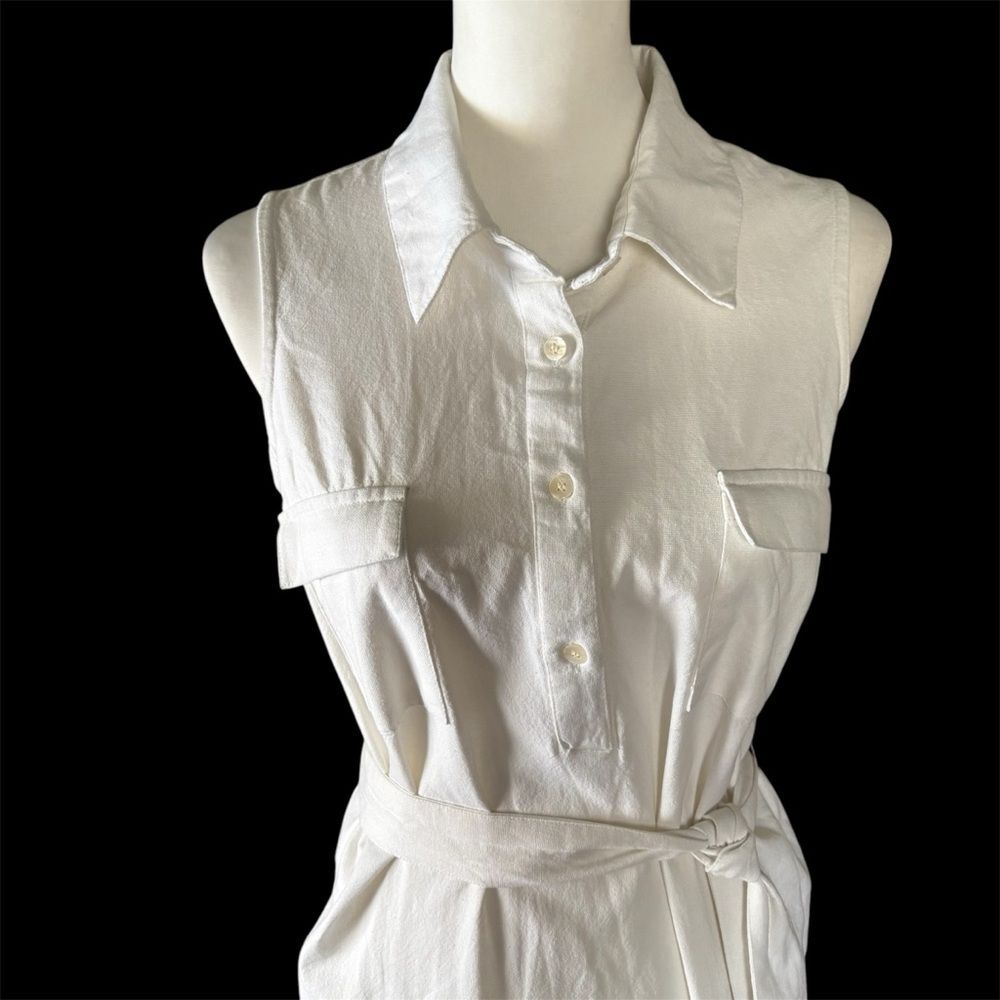 NWT Mud Pie Sleeveless White Cotton Shirt Dress | Size XL - Picture 3 of 9